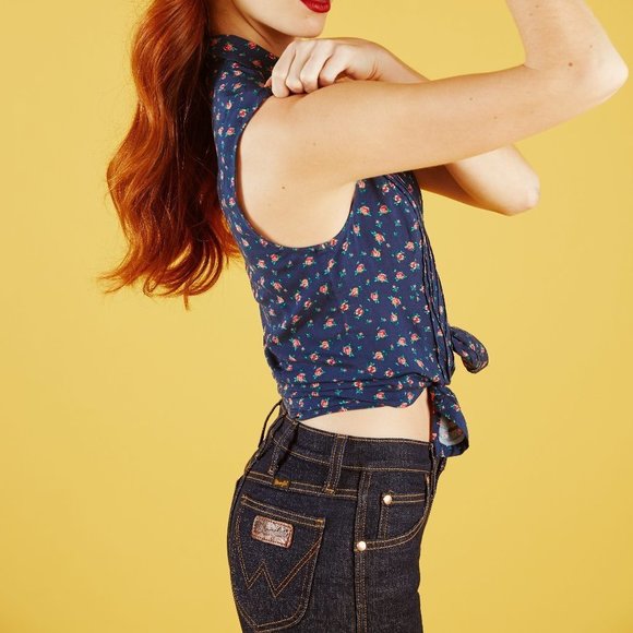 WRANGLER Modcloth Collaboration Vintage Inspired Denim Jeans Size 30 - Picture 10 of 11